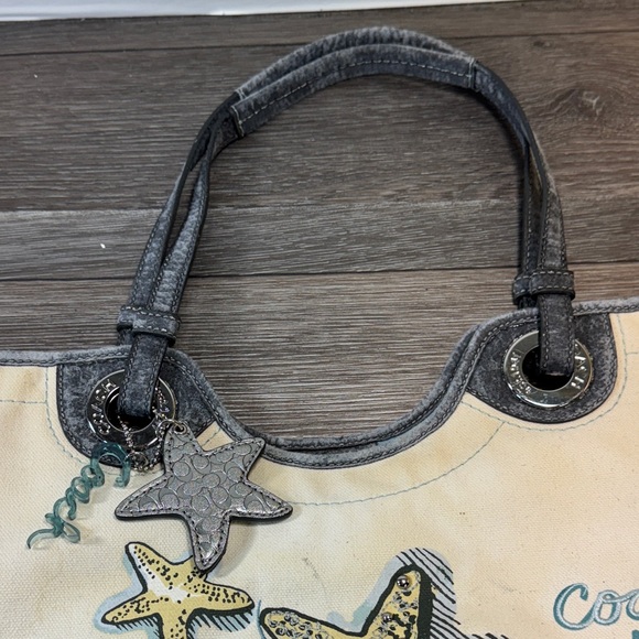 Coach Cream and Gray beach Starfish Canvas Tote - Picture 13 of 15